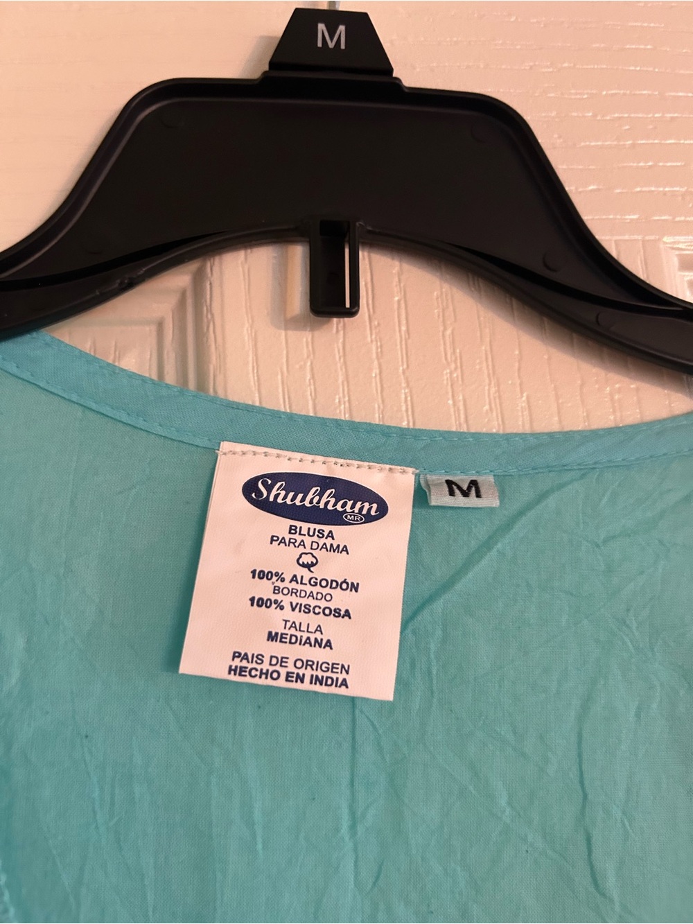 Turquoise Embroidered Floral V-Neck Tunic - Picture 2 of 4